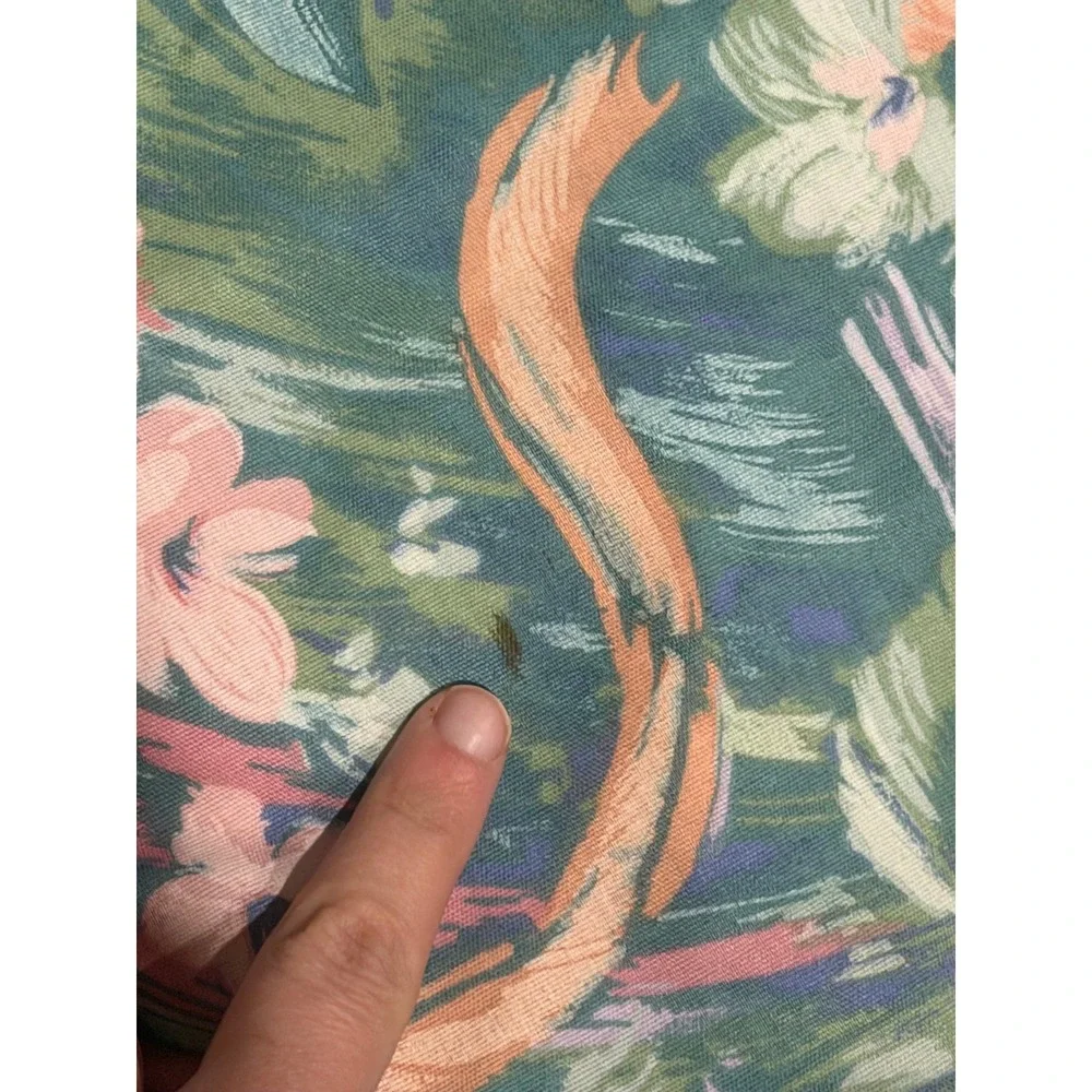 VTG Burlington House‎ Pillow Shams Floral Teal Peach Ruffled Cottagecore 80s 2pc